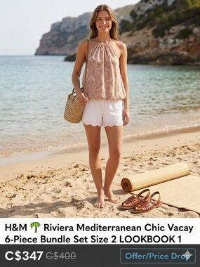🌴 Riviera Mediterranean Chic Vacay 6-Piece Bundle Set Size 2 LOOKBOOK 1
